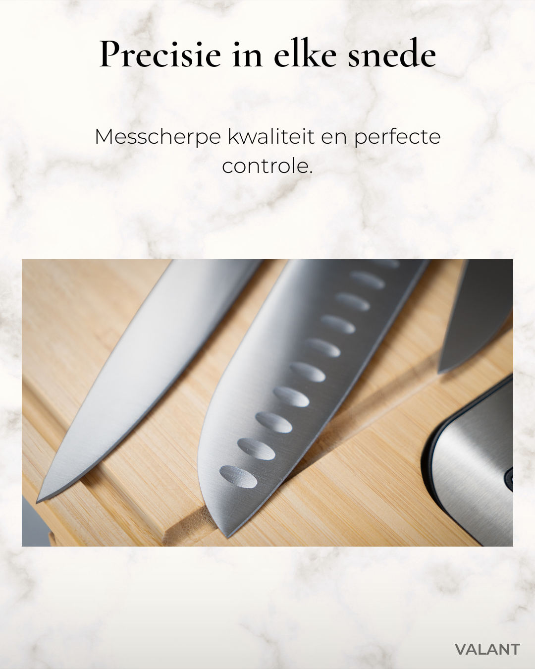 VALANT™ Bamboe Snijplank Set met Weegschaal & Messenset
